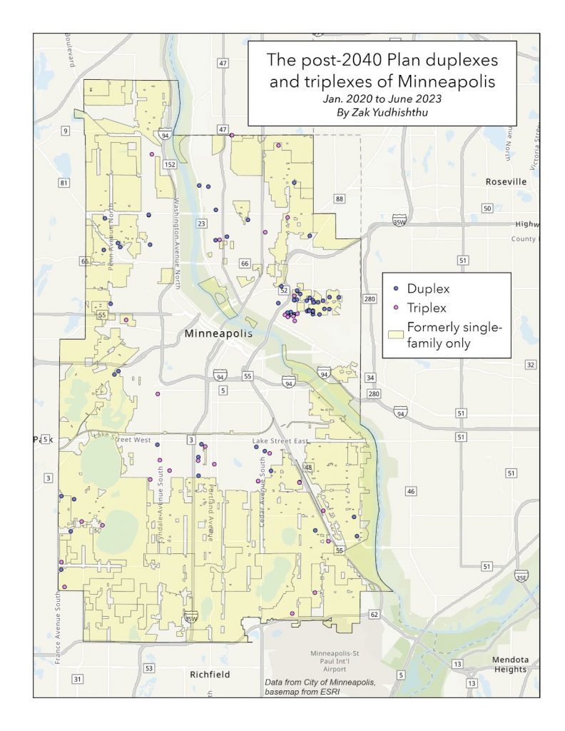 Mapping Minneapolis' Post2040 Plan Duplexes and Triplexes Streets.mn